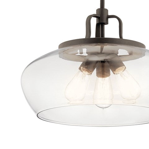 LAMPARA CONVERTIBLE COLGANTE/TECHO DAVENPORT 3LT KICHLER