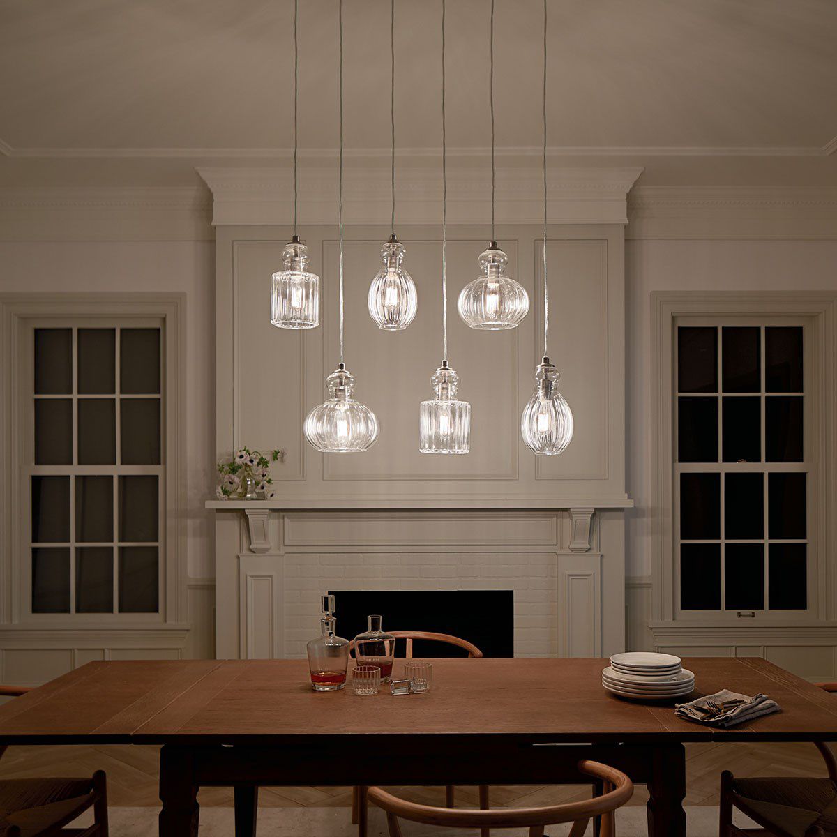 RIVIERA 6 LIGHT LINEAR CHANDELIER OLDE BRONZE