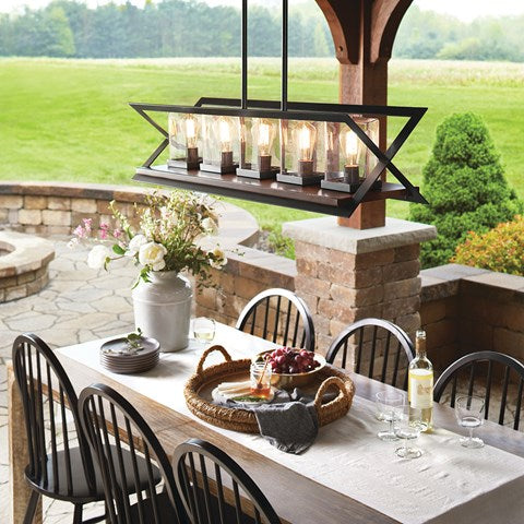 LAMPARA COLGANTE LINEAL MORELLE 5LT KICHLER