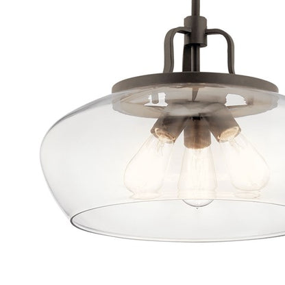 LAMPARA CONVERTIBLE COLGANTE/TECHO DAVENPORT 3LT KICHLER