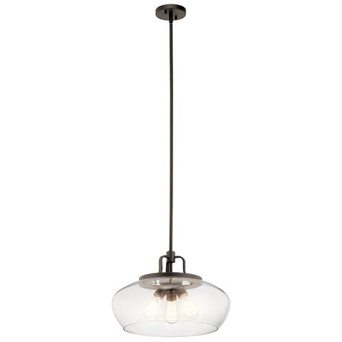 LAMPARA CONVERTIBLE COLGANTE/TECHO DAVENPORT 3LT KICHLER