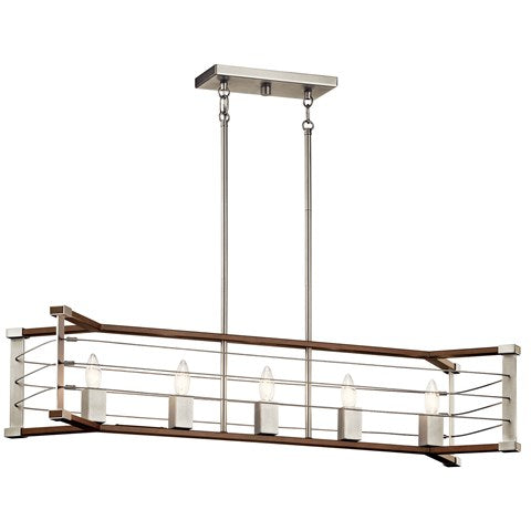 LAMPARA COLGANTE LINEAL LENTE 5LT KICHLER