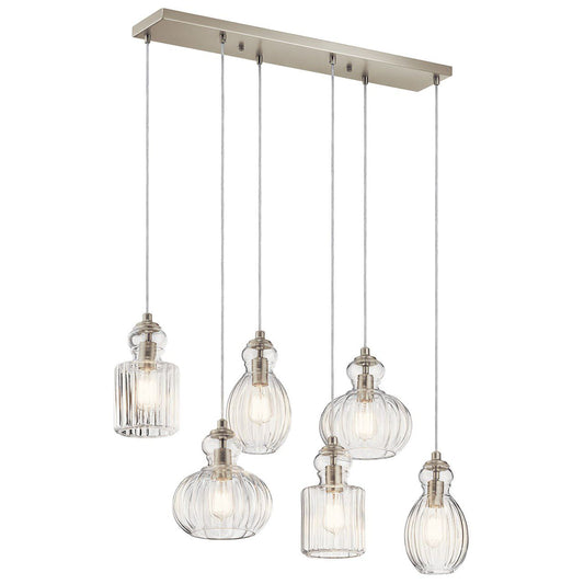 RIVIERA 6 LIGHT LINEAR CHANDELIER OLDE BRONZE