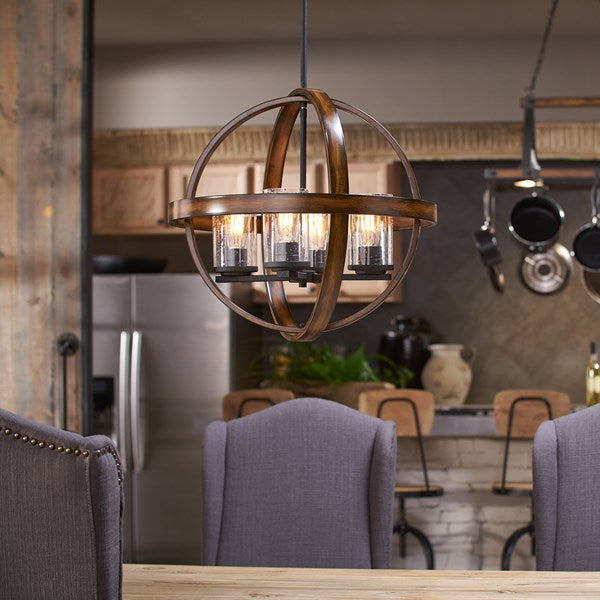LAMPARA COLGANTE ESFERA BARRINGTON 4LT KICHLER